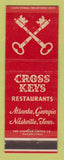 Matchbook Cover - Cross Keys Restaurants Atlanta GA Nashville TN