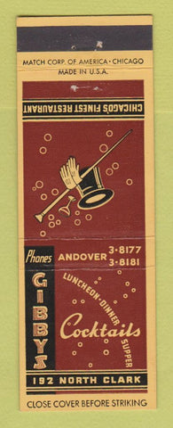 Matchbook Cover - Gibby's Cocktail Lounge Restaurant Chicago IL