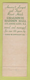 Matchbook Cover - Chalfonte Haddon Hall Atlantic City NJ