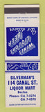 Matchbook Cover - Silverman's 114 Canal St Liquor Mart Boston MA