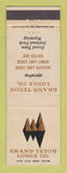 Matchbook Cover - Grand Teton Lodge WY national park