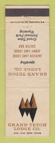 Matchbook Cover - Grand Teton Lodge WY national park