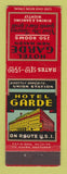 Matchbook Cover - Hotel Garde New Haven CT