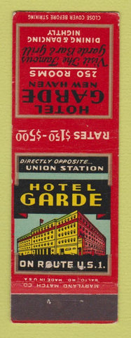 Matchbook Cover - Hotel Garde New Haven CT
