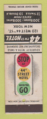 Matchbook Cover - 44th Street Hotel New York City
