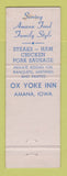 Matchbook Cover - Ox Yoke Inn Amana IA WEAR