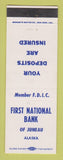 Matchbook Cover - First National Bank Juneau AK