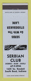 Matchbook Cover - Serbian Club South Bend IN Studebaker Lark