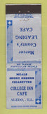 Matchbook Cover - College Inn Cafe Aledo IL WEAR