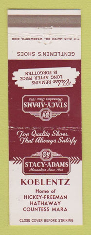 Matchbook Cover - Stacy Adams Men's Shoes Koblentz