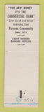Matchbook Cover - Parsons Commercial Bank Parsons KS