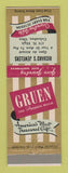 Matchbook Cover - Gruen Watches Richard's Jewelry Columbus OH