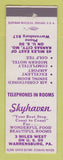 Matchbook Cover - Skyhaven Warrensburg PA