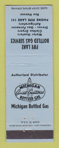 Matchbook Cover - Fife Lake Bottled Gas Service MI