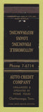 Matchbook Cover - Auto Credit Company Chattanooga TN