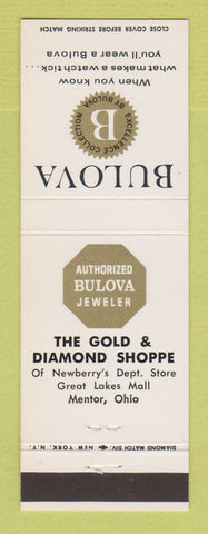 Matchbook Cover - Bulova Watches Gold Diamond Jewelry Mentor OH