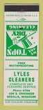 Matchbook Cover - Lyles Cleaners Sedalia MO WEAR