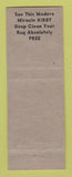 Matchbook Cover - Kirby Vacuum Cleaners Kenosha WI