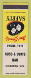 Matchbook Cover - Russ and Don's Bar Shiocton WI