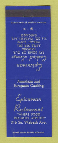 Matchbook Cover - Epicurean Restaurant Chicago IL