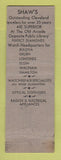 Matchbook Cover - Shaw's Jewelry Cleveland OH MISCUT