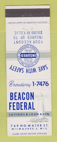 Matchbook Cover - Beacon Federal Savings and Loan Milwaukee WI