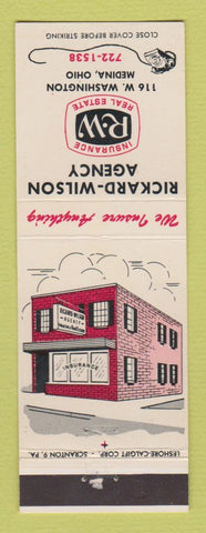 Matchbook Cover - Rickard Wilson Insurance Real Estate Medina OH