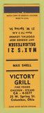 Matchbook Cover - Victory Grill Max's 21 Deli Columbus OH