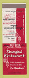 Matchbook Cover - Shanghai Restaurant Chinese Cleveland OH