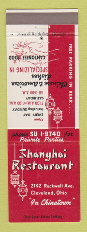 Matchbook Cover - Shanghai Restaurant Chinese Cleveland OH