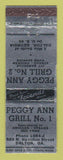 Matchbook Cover - Peggy Ann Grill Dalton GA WEAR