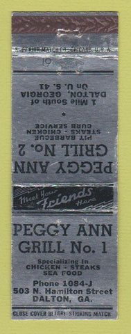 Matchbook Cover - Peggy Ann Grill Dalton GA WEAR