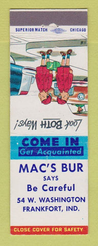 Matchbook Cover - Mac's Bur Frankfort IN