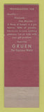 Matchbook Cover - Gruen Watches Sachs Jewelry Warren OH