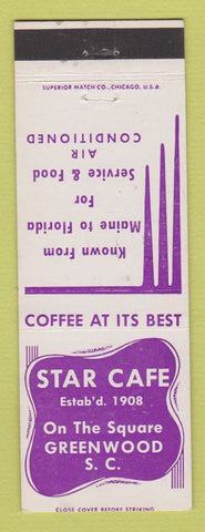 Matchbook Cover - Star Cafe Greenwood SC