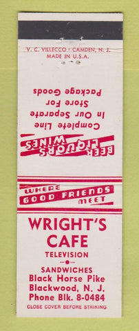 Matchbook Cover - Wright's Cafe Blackwood NJ