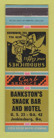 Matchbook Cover - Bankston's Snack Bar and Motel Jenkinsburg GA