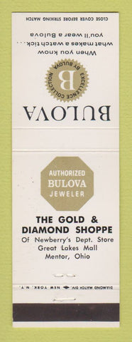 Matchbook Cover - Bulova Watches Gold Diamond Jewelry Mentor OH