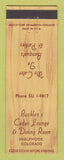 Matchbook Cover - Bucklen's Cedar Lounge Dining Room Englewood Colorado