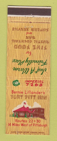 Matchbook Cover - Bernie Liflander's Fort Pitt Inn Pittsburgh PA area
