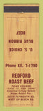 Matchbook Cover - Redford Roast Beef MI