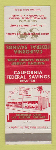 Matchbook Cover - California Federal Savings Inglewood CA