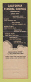 Matchbook Cover - California Federal Savings Inglewood CA