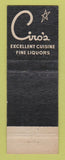 Matchbook Cover - Ciro's Restaurant Chicago IL