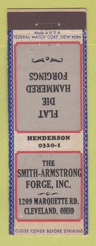 Matchbook Cover - Smith Armstrong Forge Cleveland OH Federal