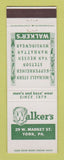 Matchbook Cover - Walker's Men's Clothes York PA Kuppenheimer Stetson