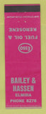 Matchbook Cover - Esso oil gas Bailey Hassen Elmira NY RED WEAR