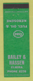 Matchbook Cover - Esso oil gas Bailey Hassen Elmira NY GREEN