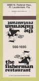 Matchbook Cover - Fisherman Restaurant Fort Lauderdale FL 30 Strk SAMPLE