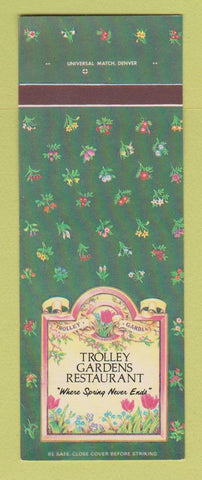 Matchbook Cover - Trolley Gardens Restaurant Salt Lake City UT SAMPLE